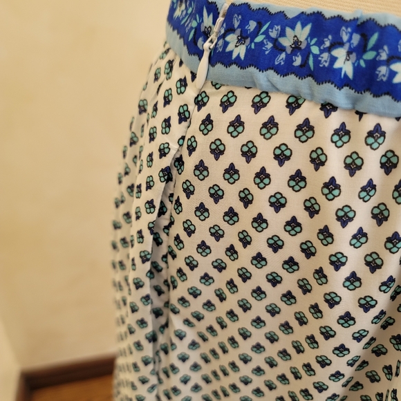 New! J Crew L Large Tiered skirt in blue ribbon block print NWT - Picture 6 of 13